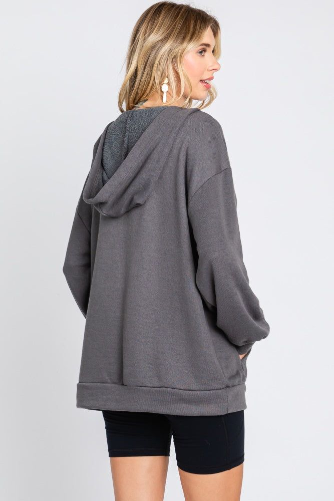 Charcoal Front Pocket Hoodie sold by Pinkblush product image thumbnail 3