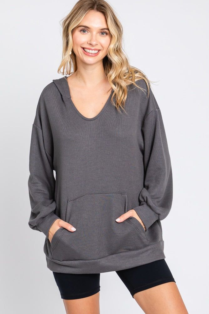 Charcoal Front Pocket Hoodie sold by Pinkblush