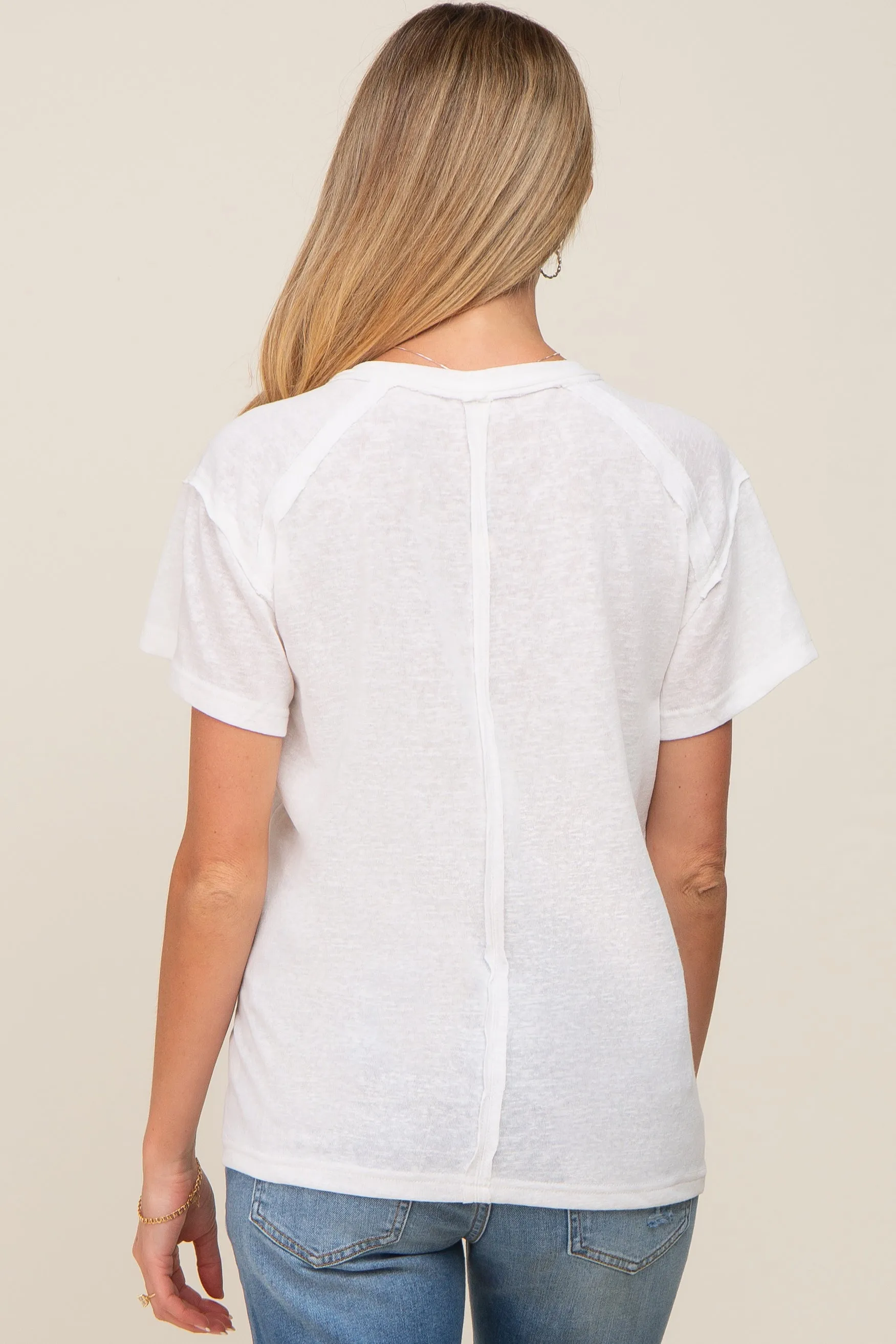 White Raw Hem Maternity Tee sold by Pinkblush product image thumbnail 3