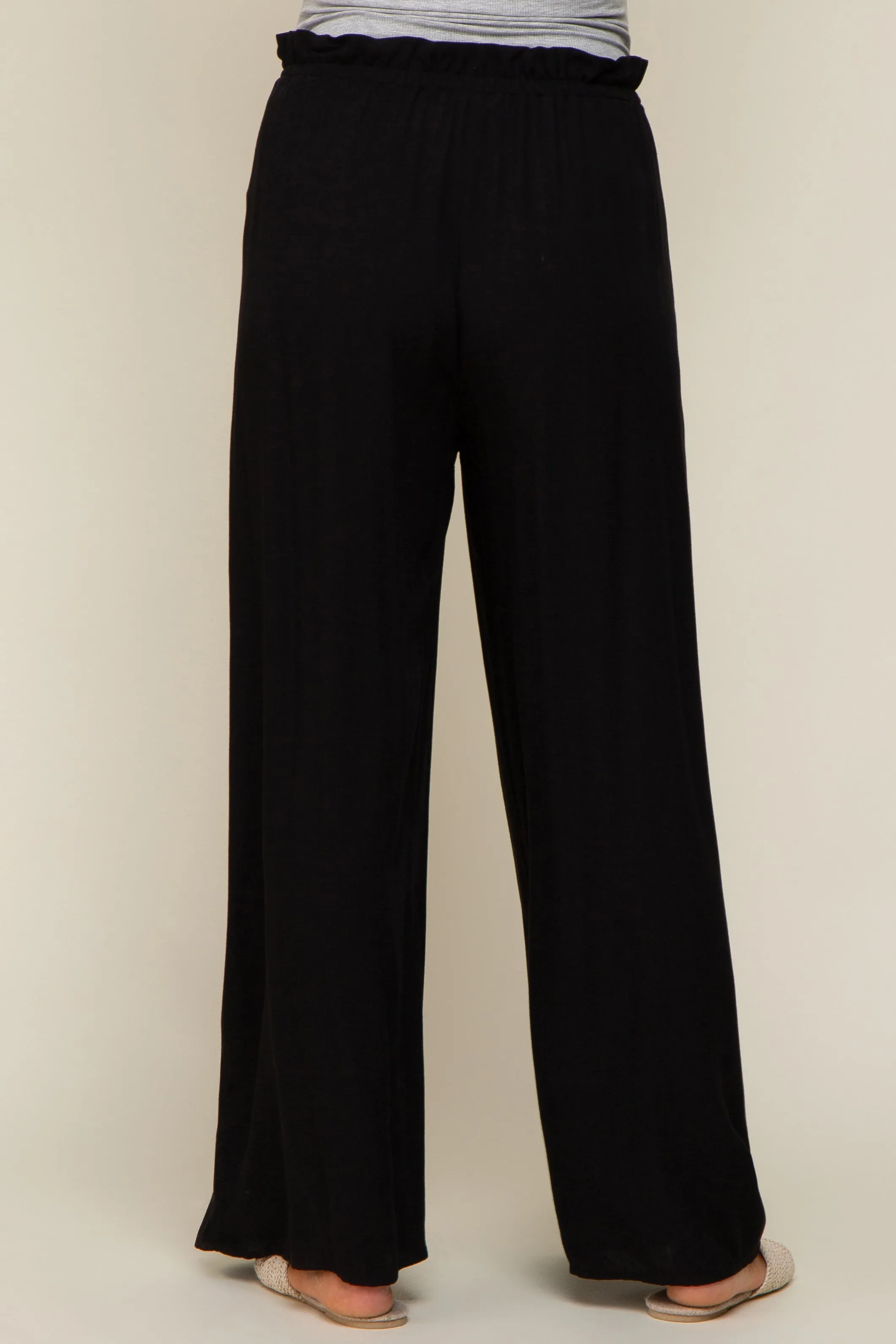 Black Wide Leg Maternity Pants sold by Pinkblush product image thumbnail 4