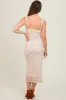 Orange Floral V-Neck Sleeveless Maternity Midi Dress sold by Pinkblush