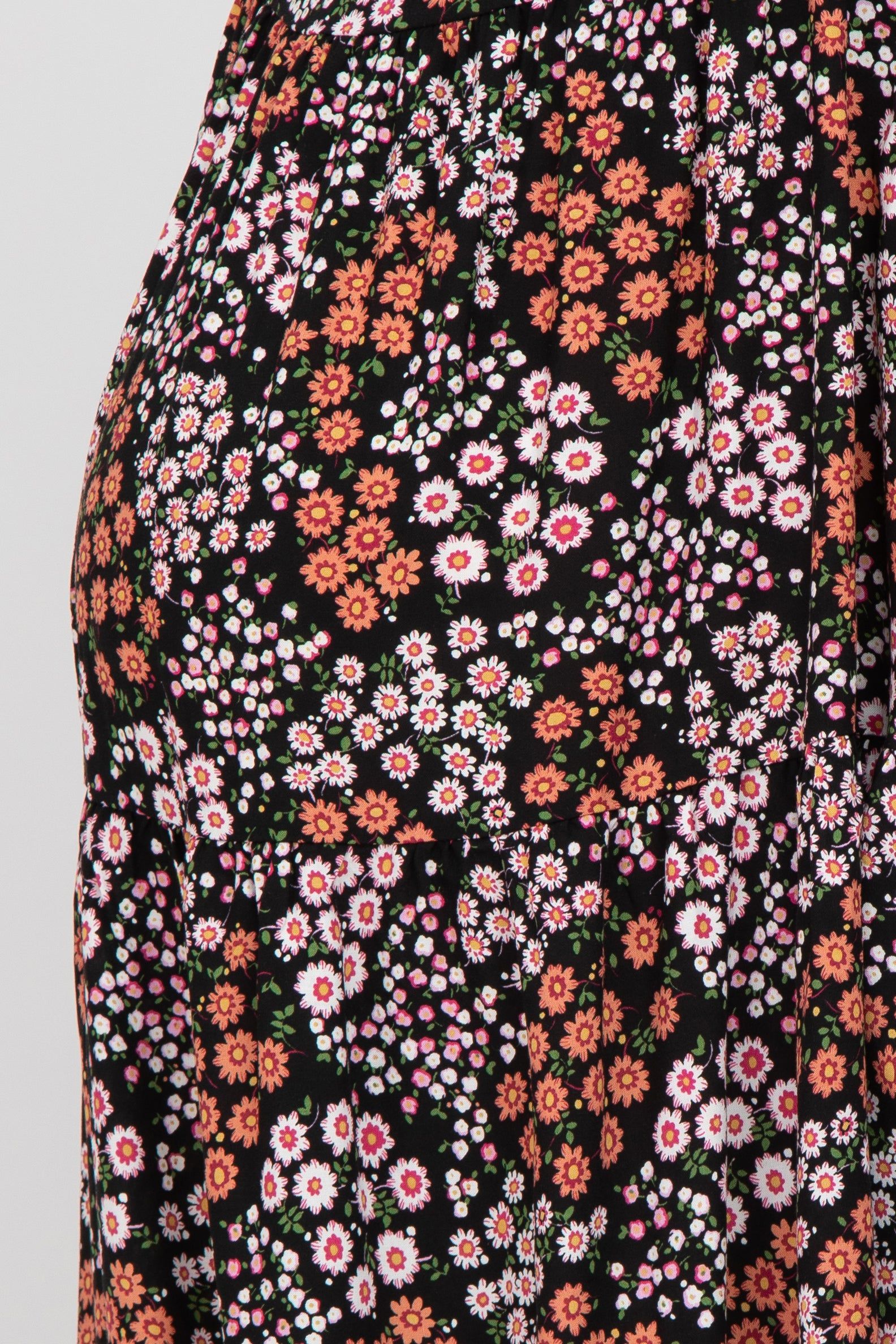 Black Ditsy Floral Flutter Sleeve Maternity Plus Dress sold by Pinkblush product image thumbnail 5