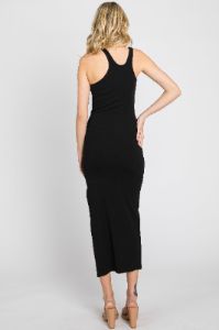 Black One Shoulder Cutout Side Slit Midi Dress sold by Pinkblush