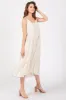 Beige Striped Side Pocket Midi Dress sold by Pinkblush