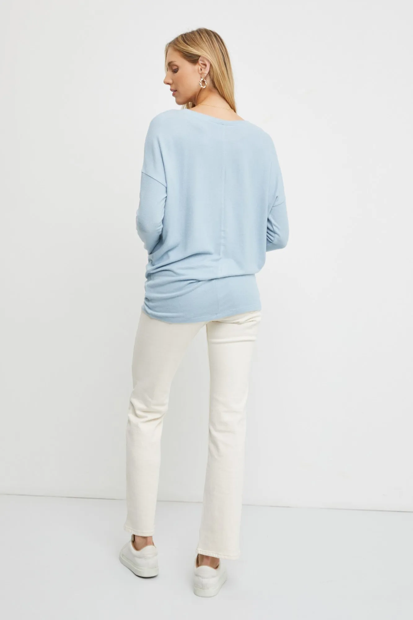 Light Blue Knit Long Sleeve Top sold by Pinkblush product image thumbnail 3