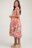 Orange Floral Ruffle Tiered Maternity Dress sold by Pinkblush