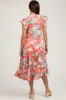 Orange Floral Ruffle Tiered Maternity Dress sold by Pinkblush