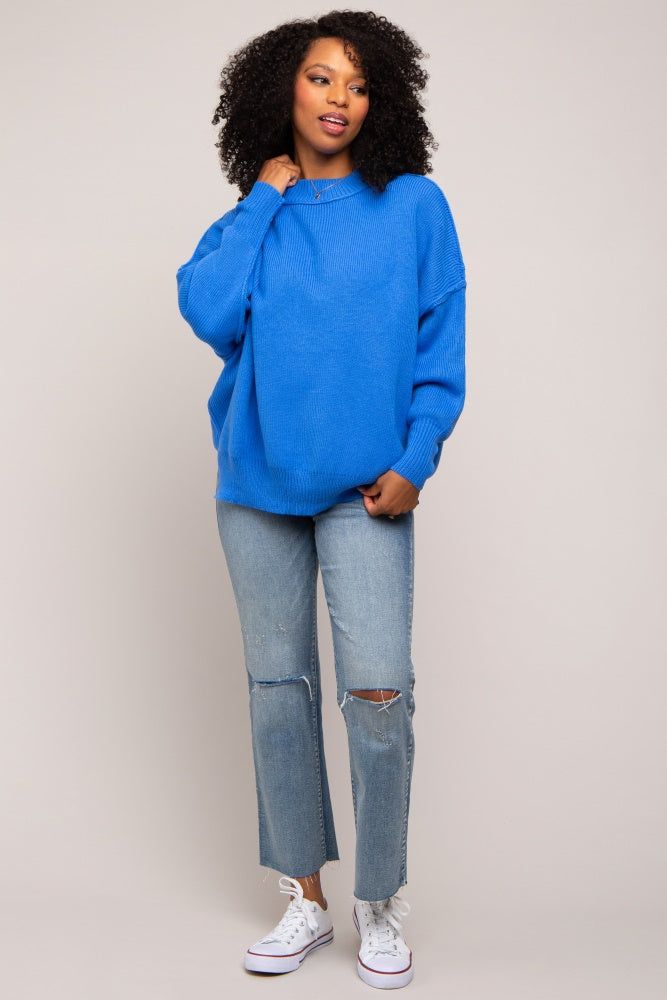 Royal Blue Mock Neck Sweater sold by Pinkblush product image thumbnail 4