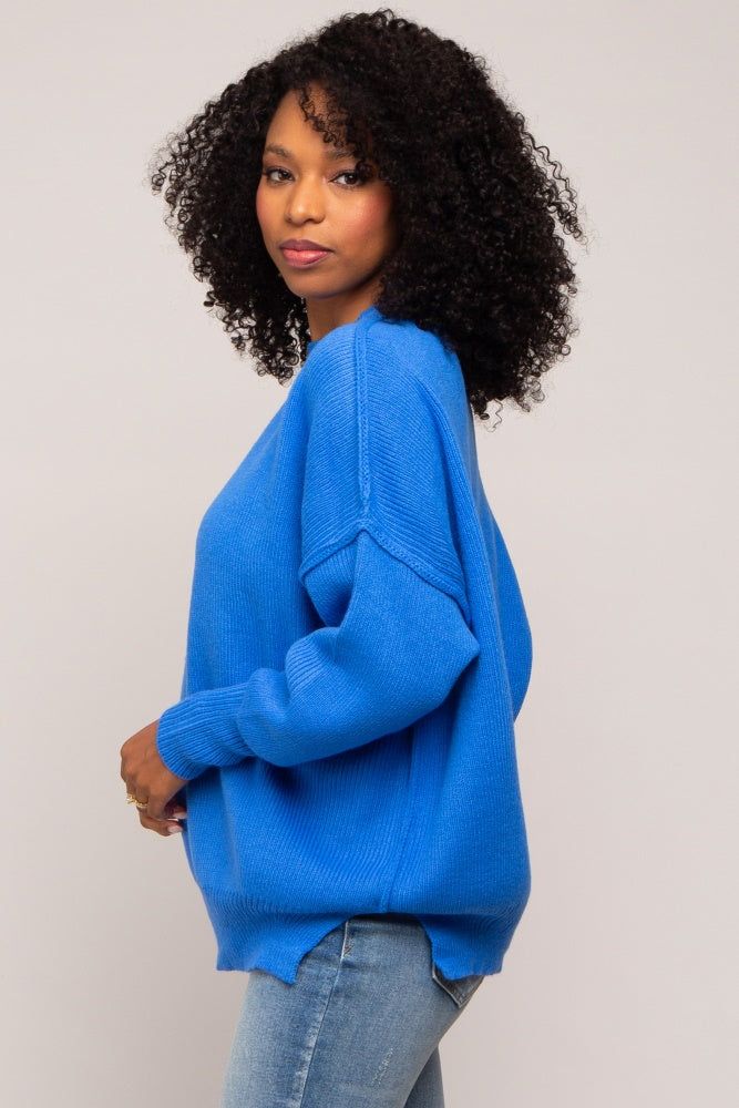 Royal Blue Mock Neck Sweater sold by Pinkblush product image thumbnail 2