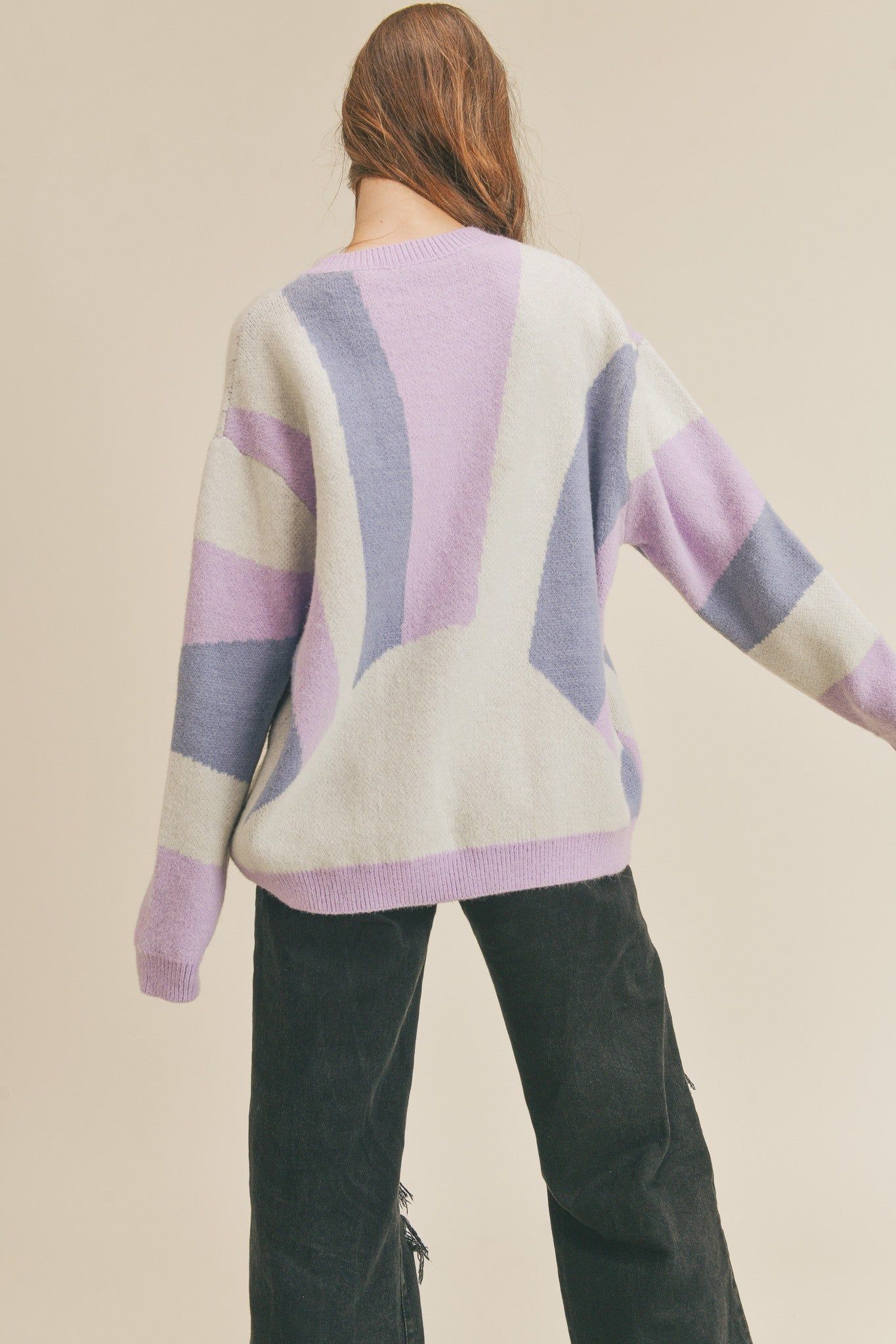 Blue Multi Oversized Pullover Sweater sold by Pinkblush product image thumbnail 3