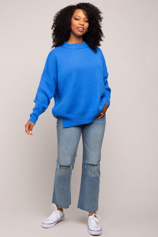 Royal Blue Mock Neck Sweater sold by Pinkblush product image thumbnail 5