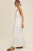 Cream Striped Ruffle Tiered Maxi Dress sold by Pinkblush