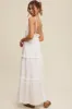 Cream Striped Ruffle Tiered Maxi Dress sold by Pinkblush