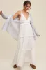 Cream Striped Ruffle Tiered Maxi Dress sold by Pinkblush