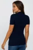 Navy Blue Solid Short Sleeve Wrap Front Maternity/Nursing Top sold by Pinkblush