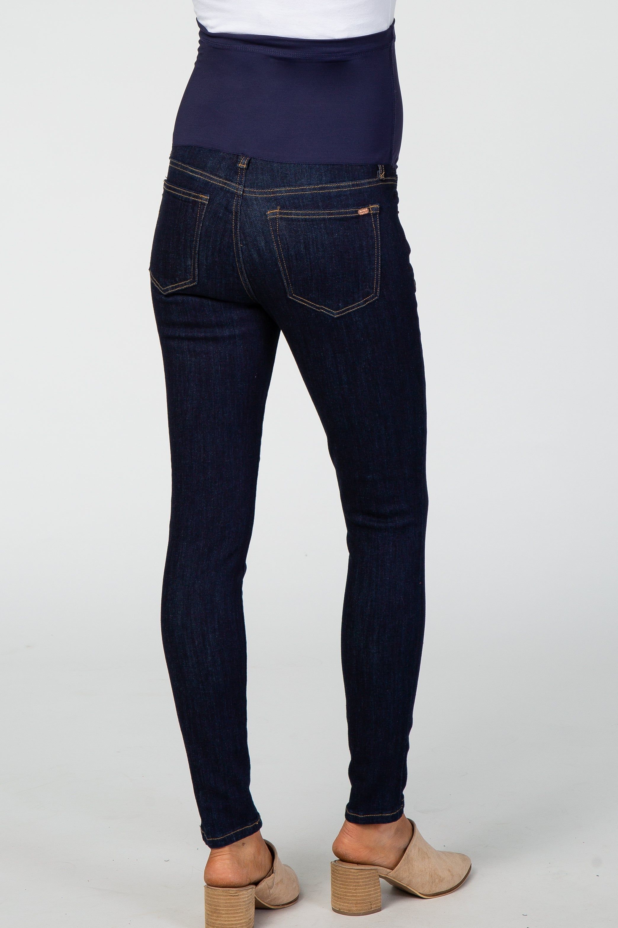 PinkBlush Navy Blue Maternity Skinny Jeans sold by Pinkblush product image thumbnail 4