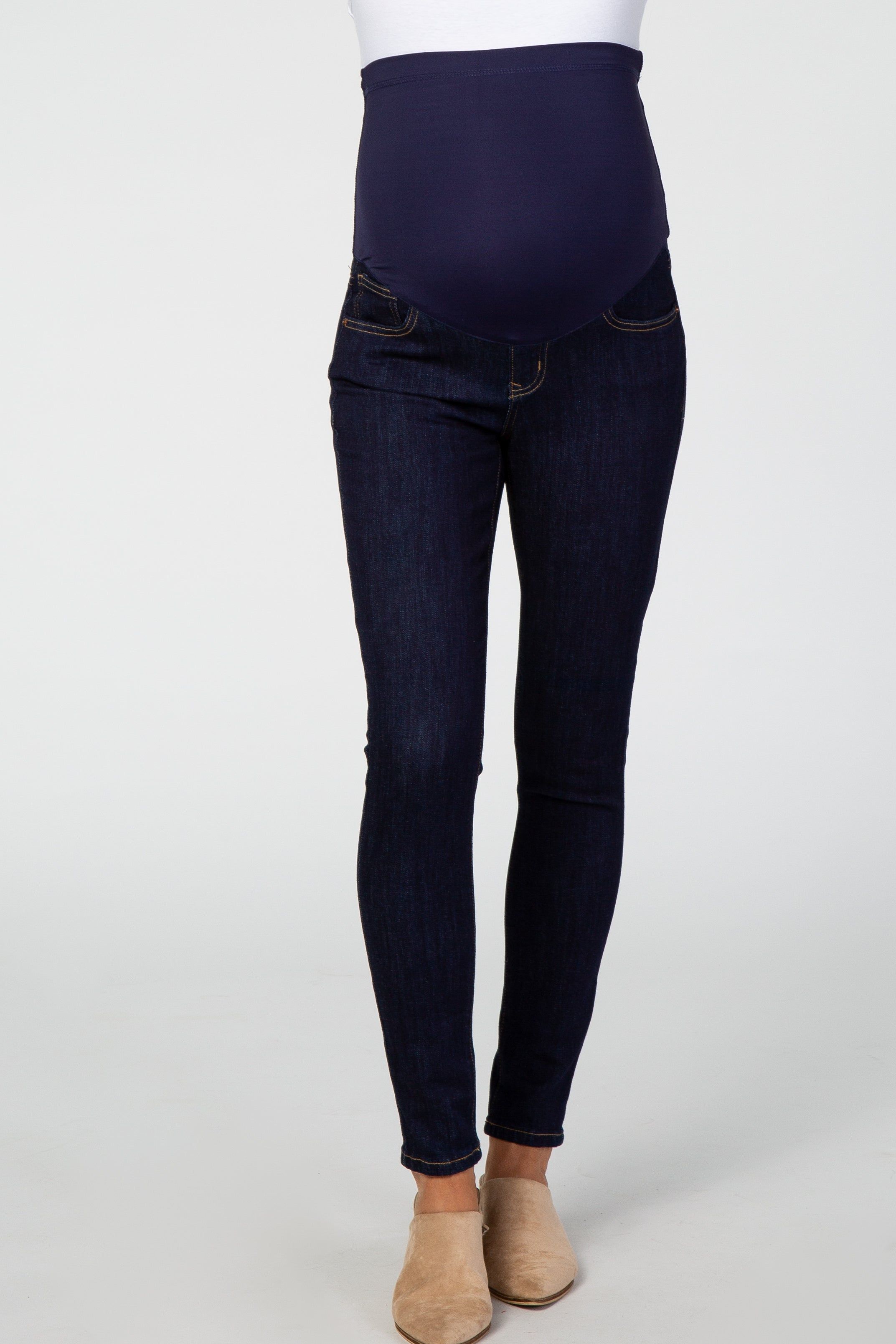 PinkBlush Navy Blue Maternity Skinny Jeans sold by Pinkblush product image thumbnail 2