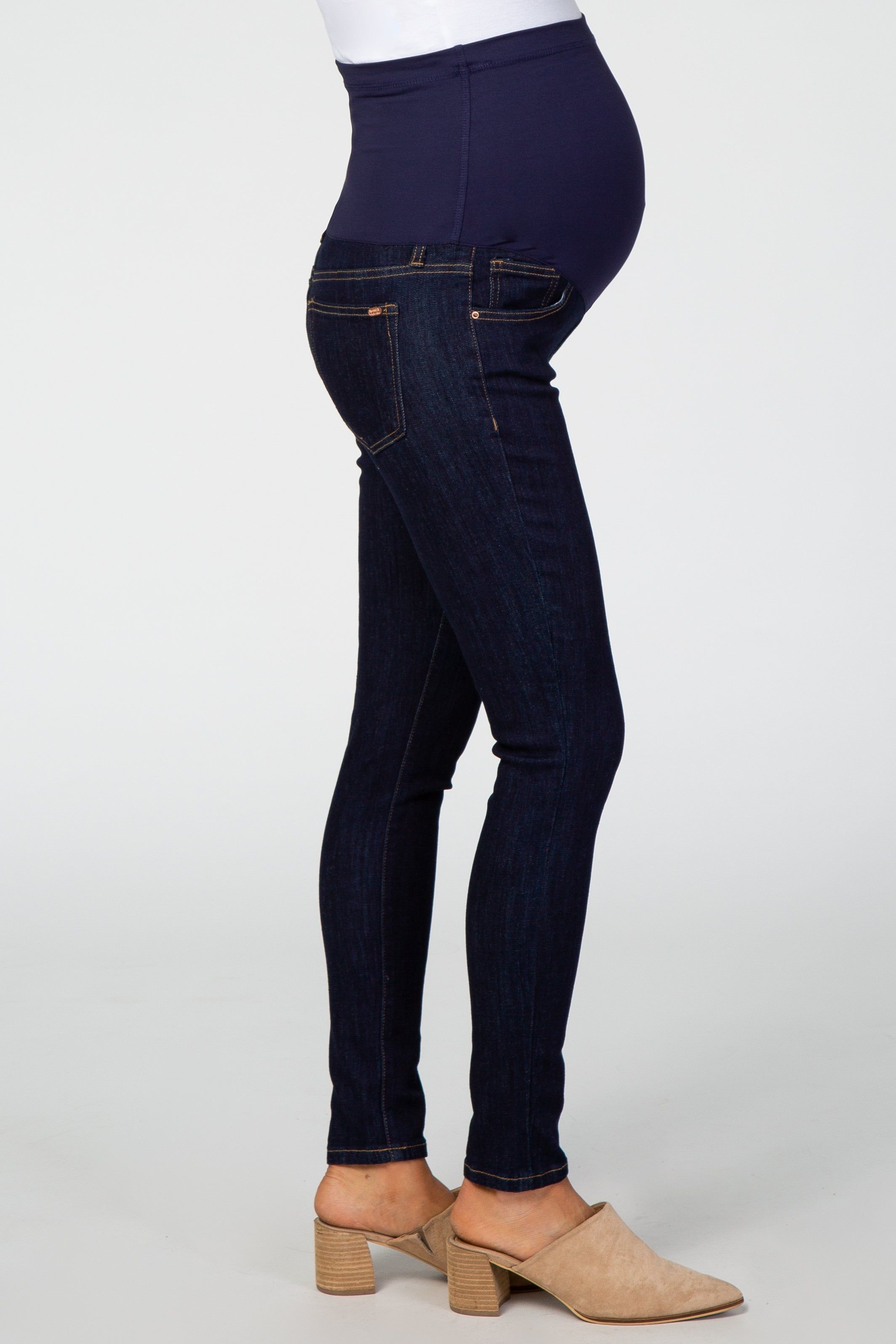 PinkBlush Navy Blue Maternity Skinny Jeans sold by Pinkblush product image thumbnail 3