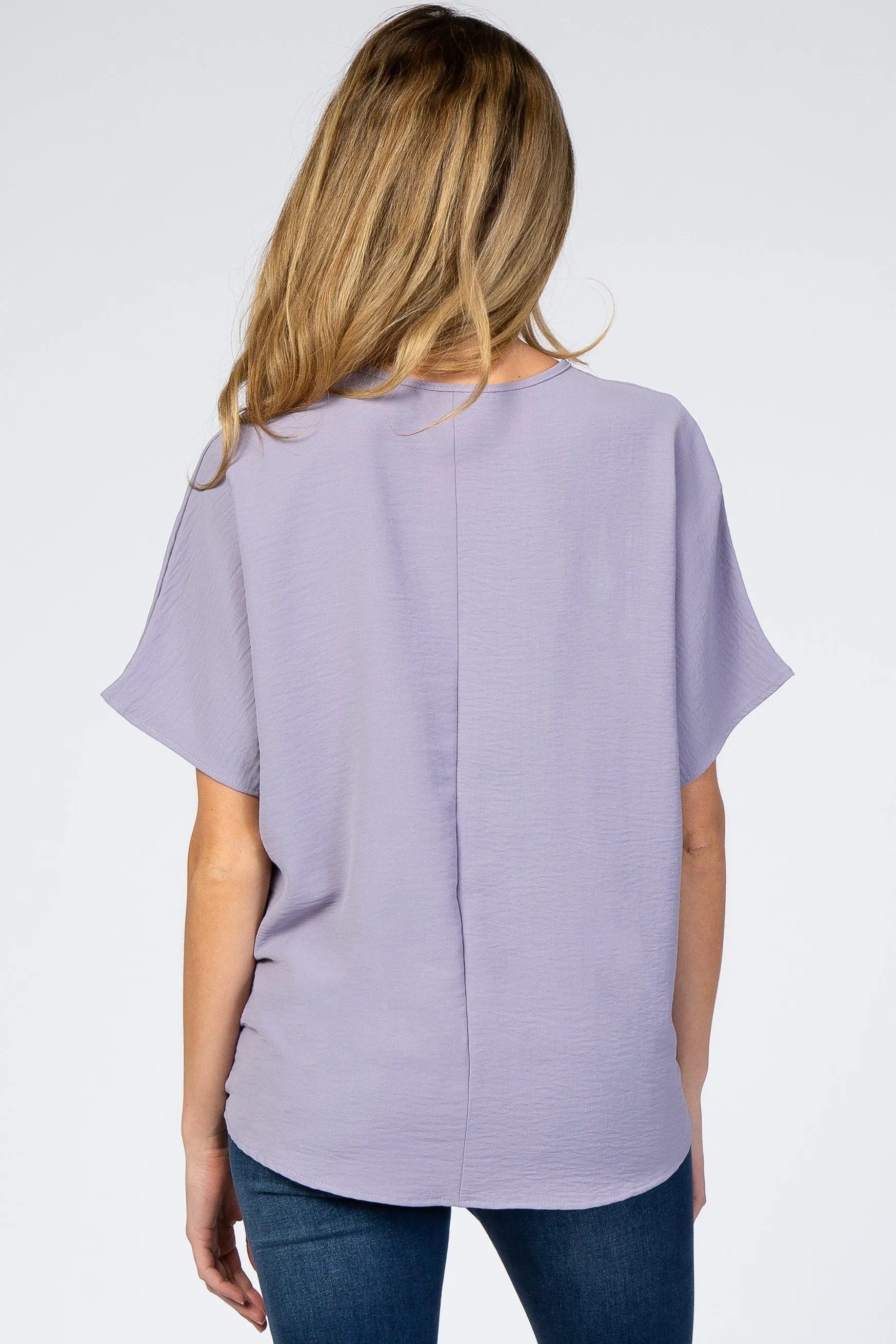 Lavender Short Sleeve Maternity Blouse sold by Pinkblush product image thumbnail 3