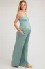 Mint Sleeveless Wide Leg Maternity Jumpsuit sold by Pinkblush