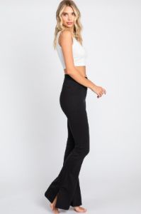 Black Side Slit Leggings sold by Pinkblush