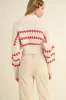Cream Red Color Popped Sweater Top sold by Pinkblush