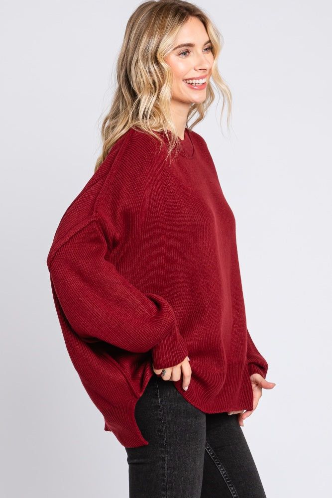 Burgundy Long Sleeve Sweater sold by Pinkblush product image thumbnail 2