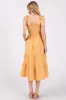Yellow Smocked Tie Strap Tiered Midi Dress sold by Pinkblush