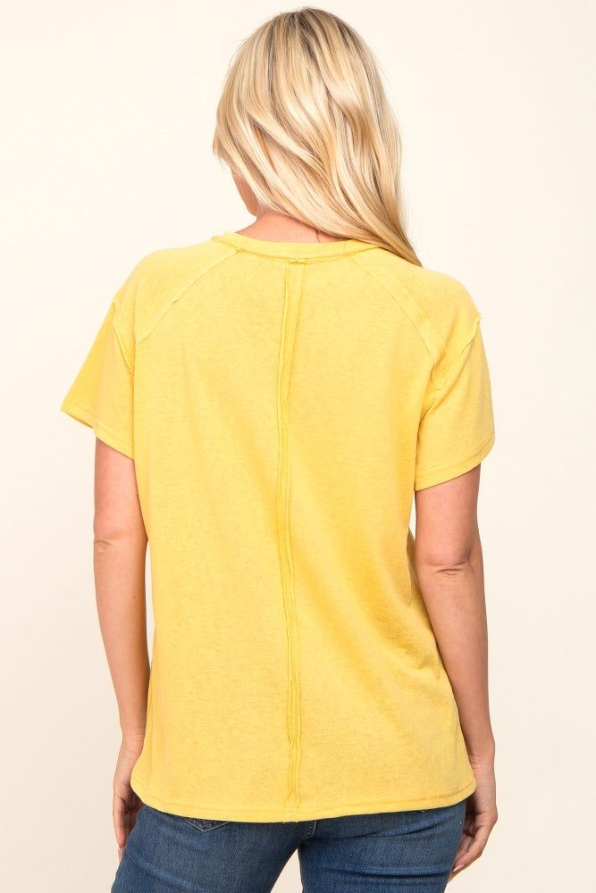 Yellow Raw Hem Tee sold by Pinkblush product image thumbnail 3