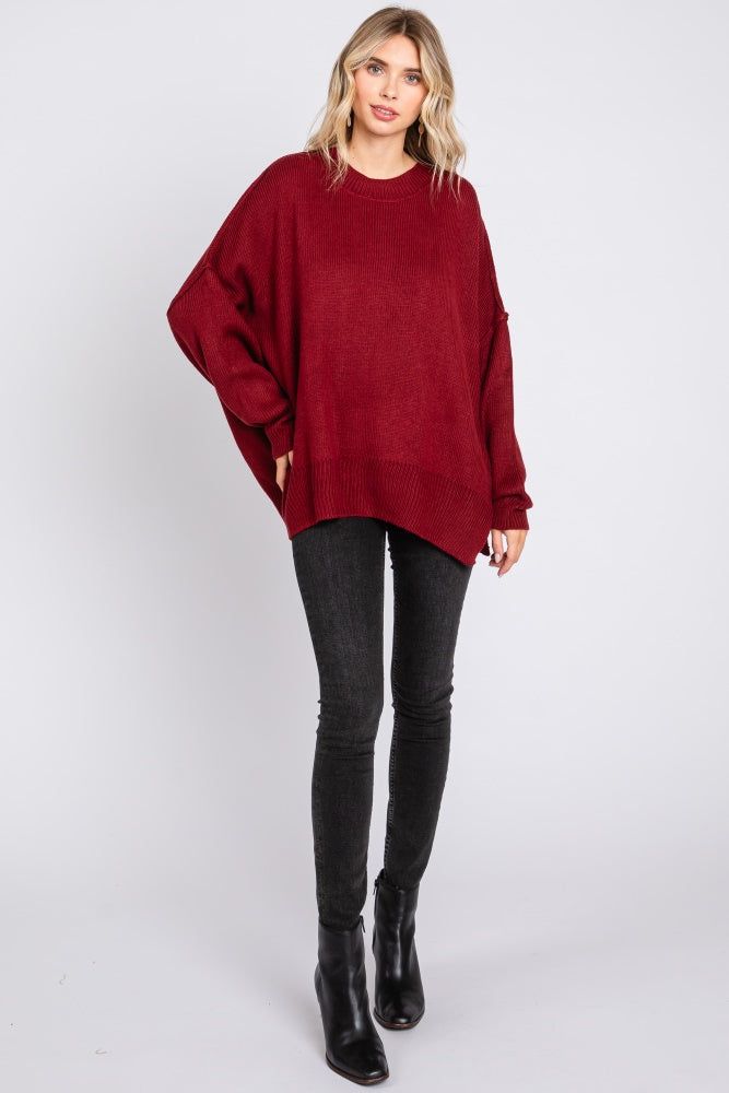 Burgundy Long Sleeve Sweater sold by Pinkblush product image thumbnail 4
