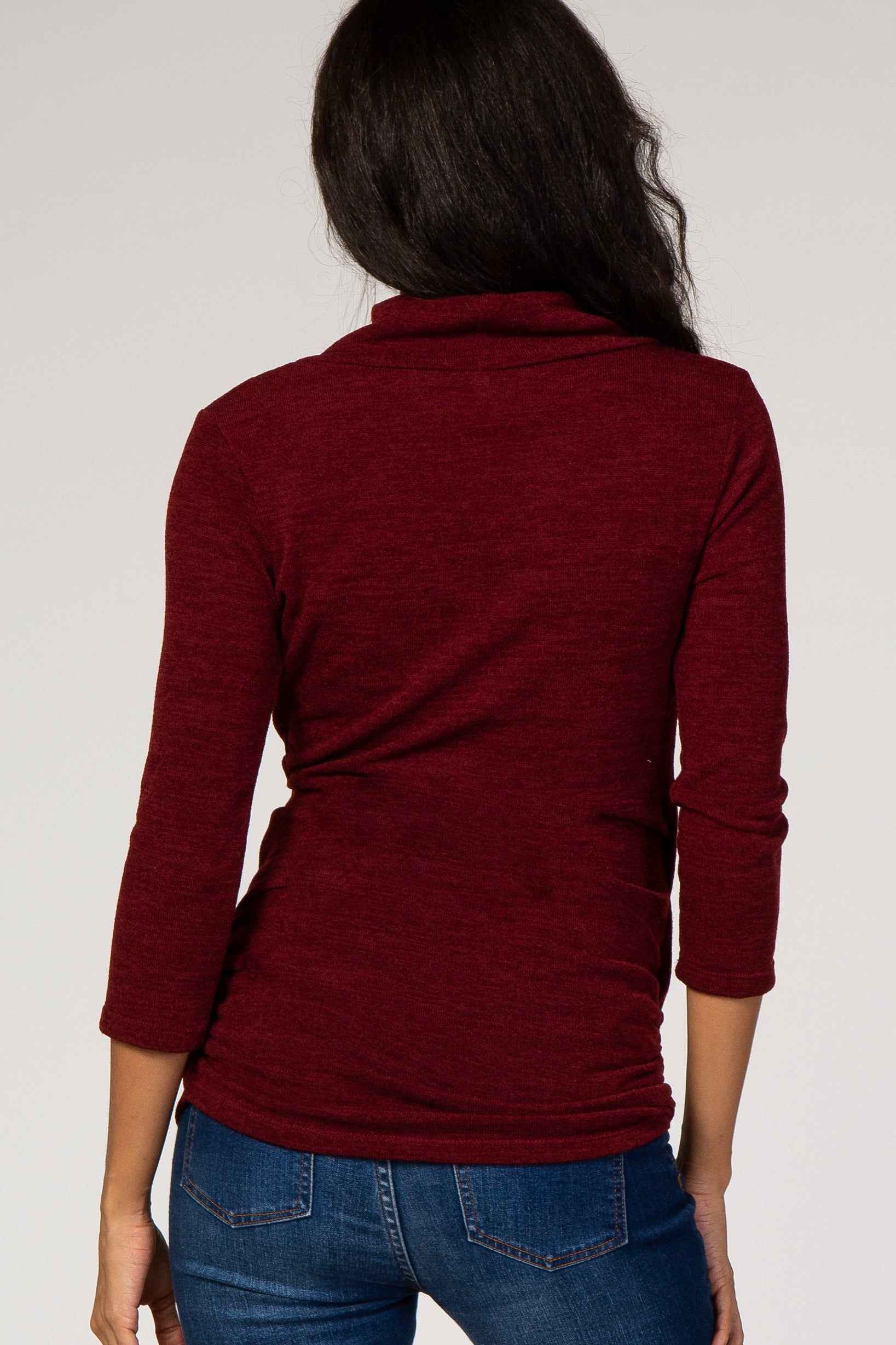 Burgundy Knit Maternity/Nursing Top sold by Pinkblush product image thumbnail 3