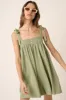 Sage Tie Detail Smocked Neckline Wide Leg Romper sold by Pinkblush