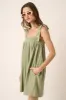 Sage Tie Detail Smocked Neckline Wide Leg Romper sold by Pinkblush