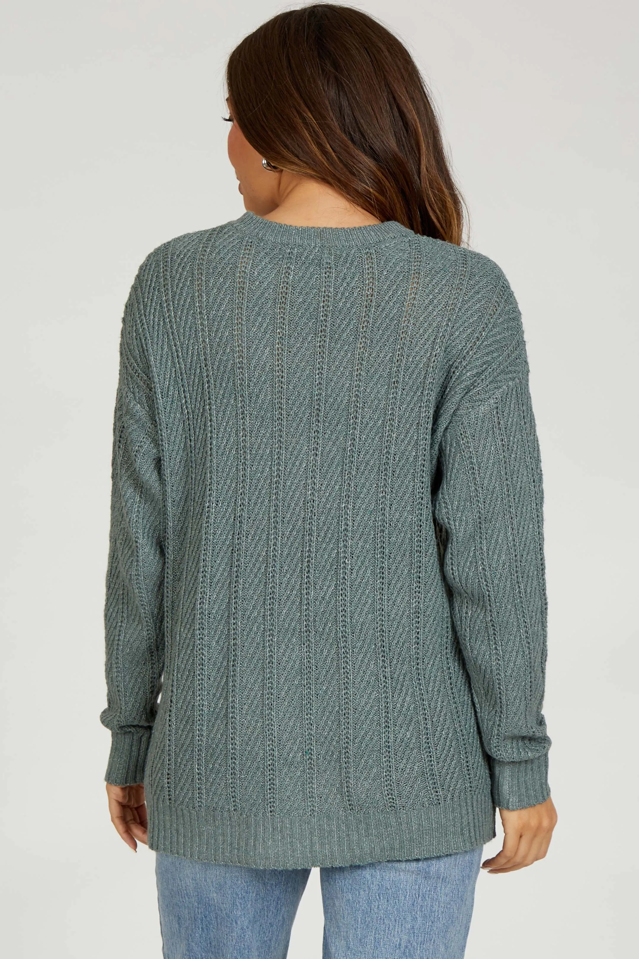 Olive Pattern Knit Maternity Sweater sold by Pinkblush product image thumbnail 3