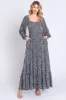 Navy Floral Long Sleeve Maternity Maxi Dress sold by Pinkblush