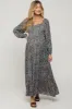 Navy Floral Long Sleeve Maternity Maxi Dress sold by Pinkblush