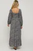 Navy Floral Long Sleeve Maternity Maxi Dress sold by Pinkblush