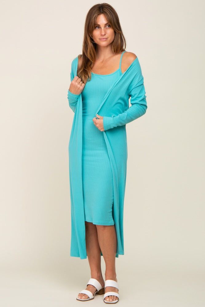 Jade Ribbed Cardigan 2 Piece Set sold by Pinkblush product image thumbnail 5