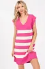 Fuchsia Striped Knit Sleeveless Maternity Dress sold by Pinkblush