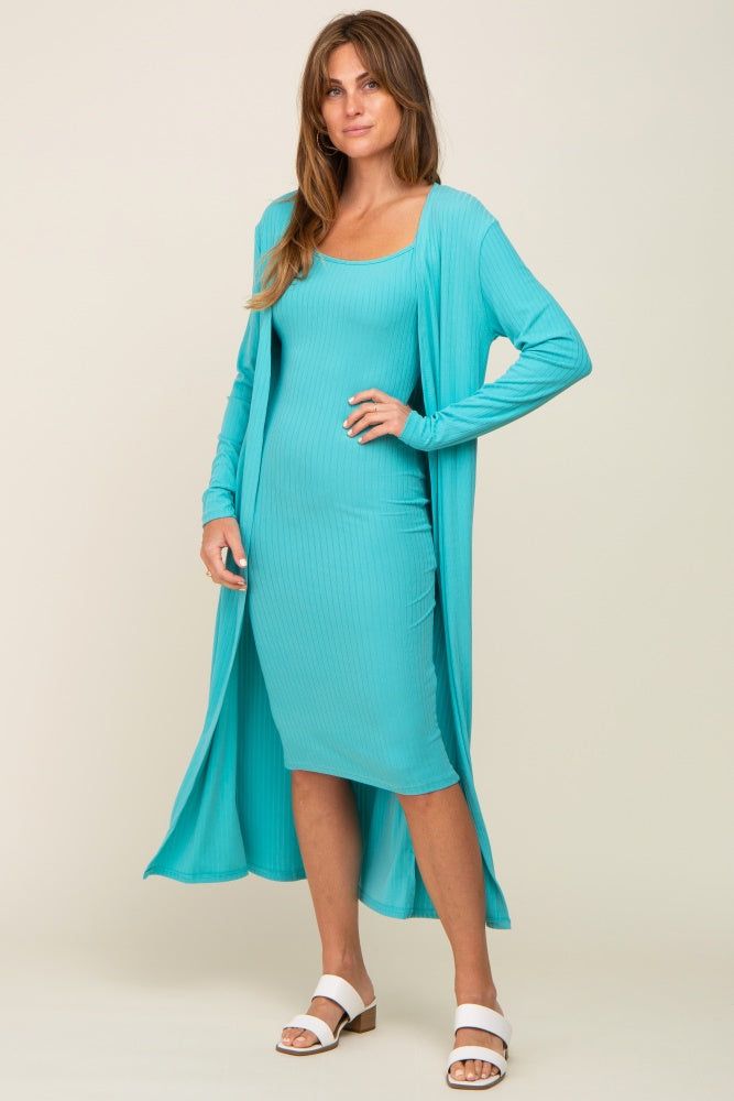 Jade Ribbed Cardigan 2 Piece Set sold by Pinkblush product image thumbnail 4