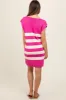 Fuchsia Striped Knit Sleeveless Maternity Dress sold by Pinkblush
