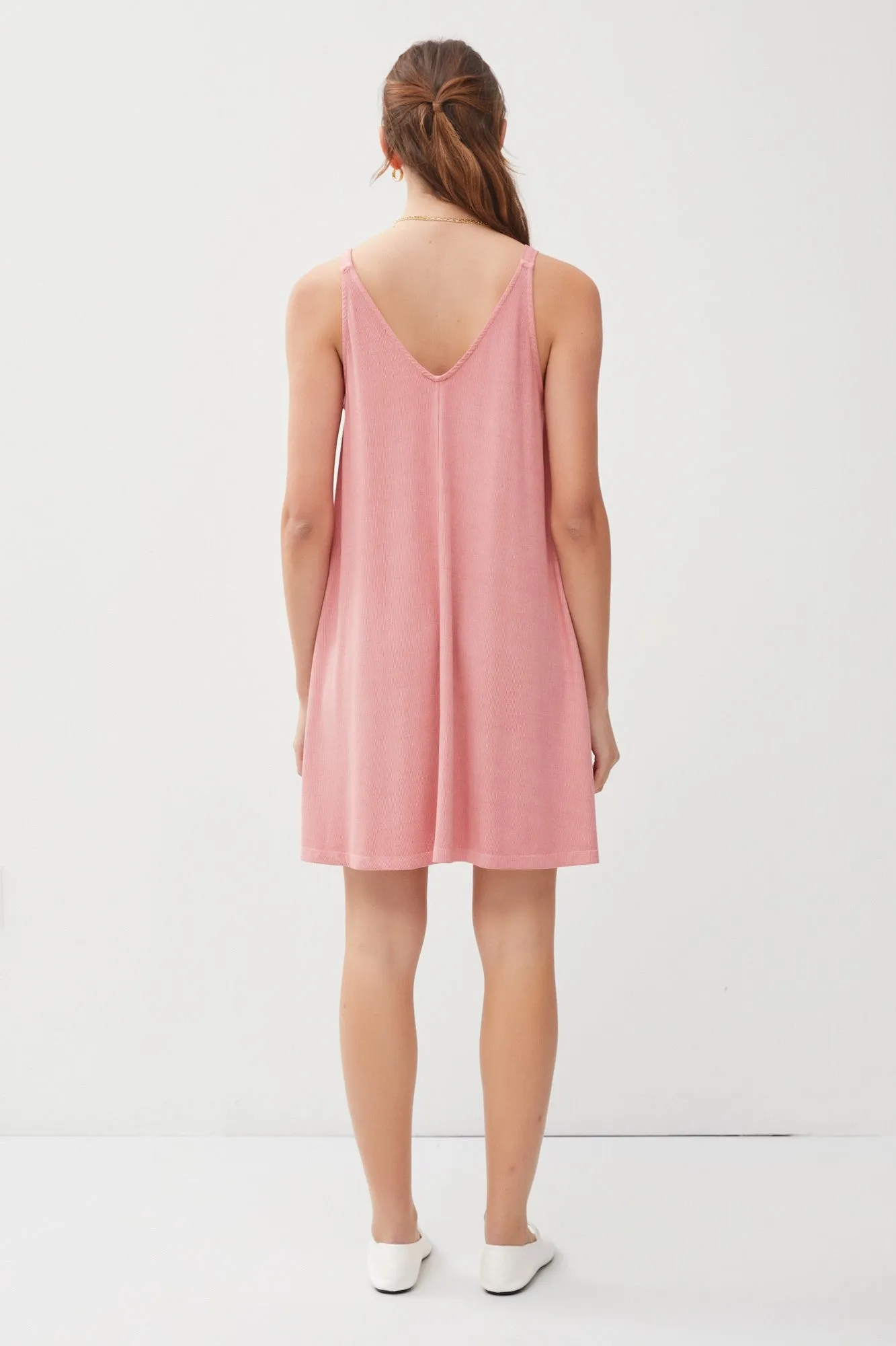 Mauve Ribbed Sleeveless Front Seam Dress sold by Pinkblush product image thumbnail 3