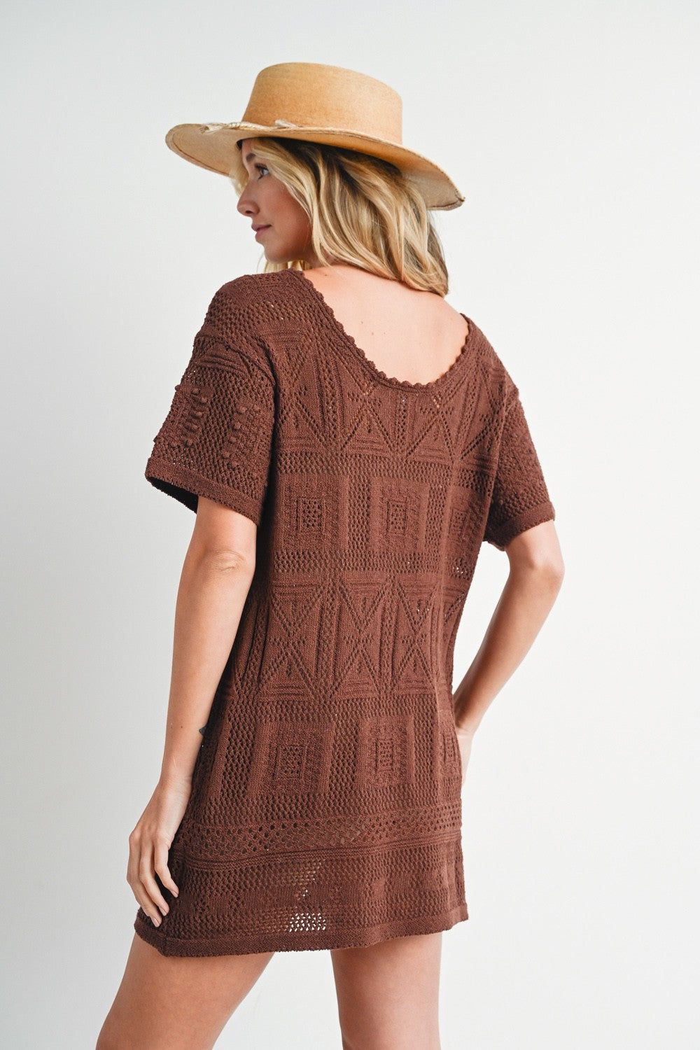 Chocolate Knit Shift Dress sold by Pinkblush product image thumbnail 3