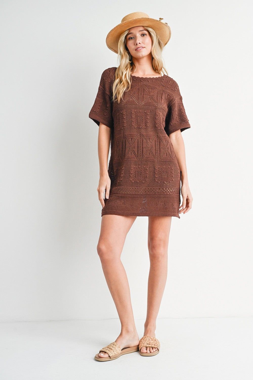 Chocolate Knit Shift Dress sold by Pinkblush product image thumbnail 4