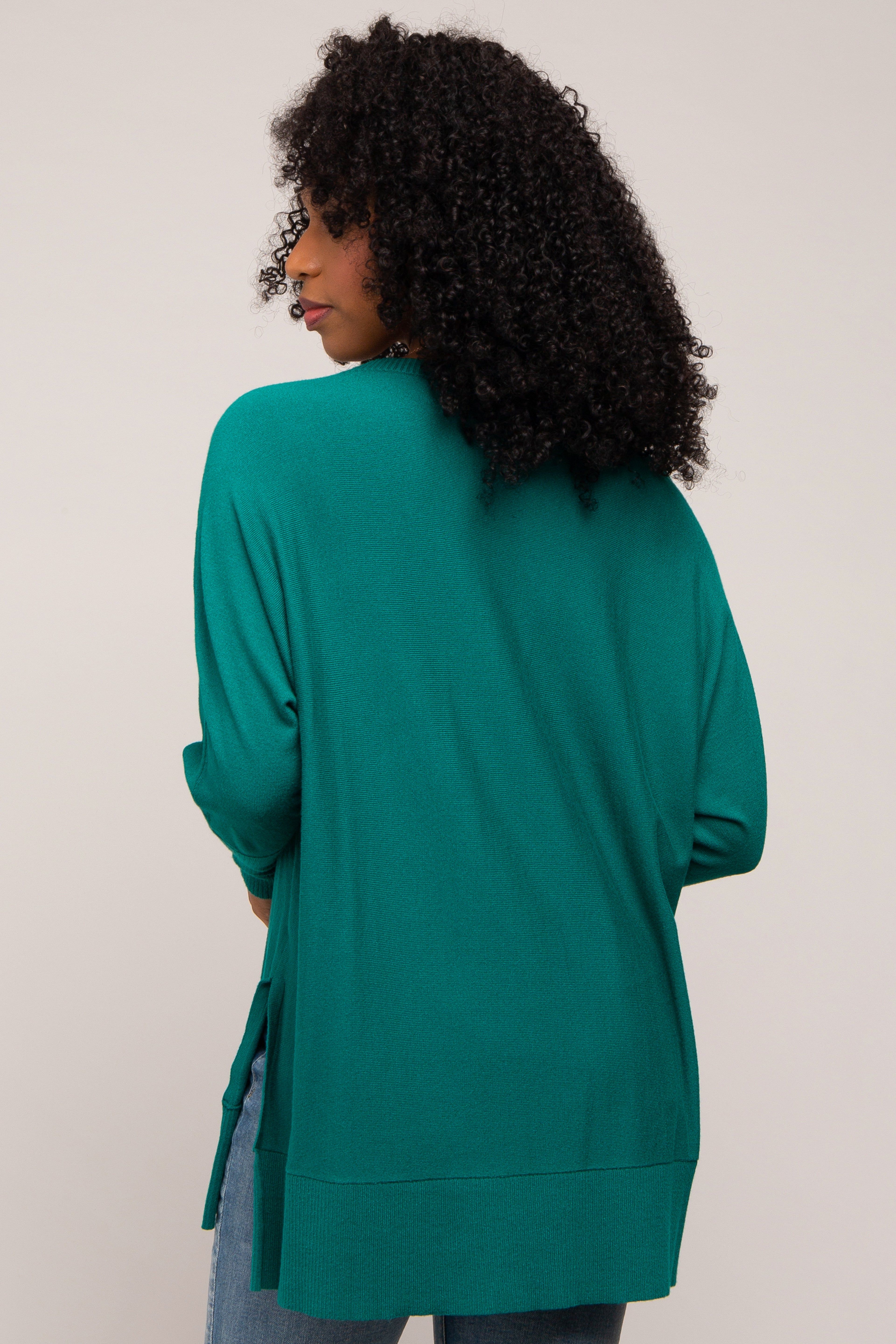 Hunter Green Knit Long Dolman Sleeve Top sold by Pinkblush product image thumbnail 3