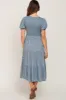 Blue Floral Smocked Maternity Midi Dress sold by Pinkblush