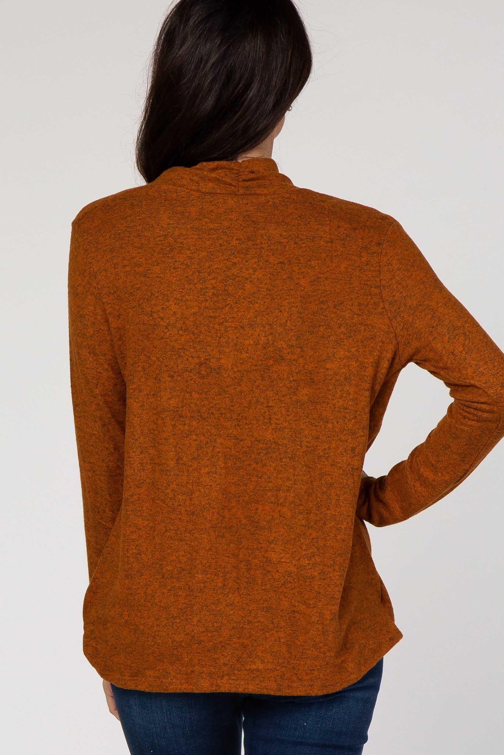 PinkBlush Rust Knit Draped Wrap V-Neck Nursing Top sold by Pinkblush product image thumbnail 3