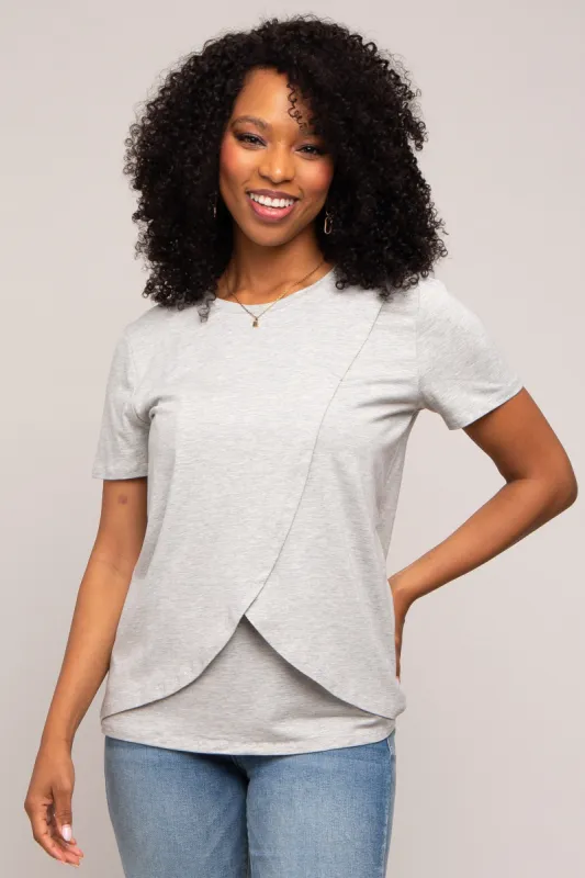Heather Grey Bravado Designs Short Sleeve Nursing Top sold by Pinkblush