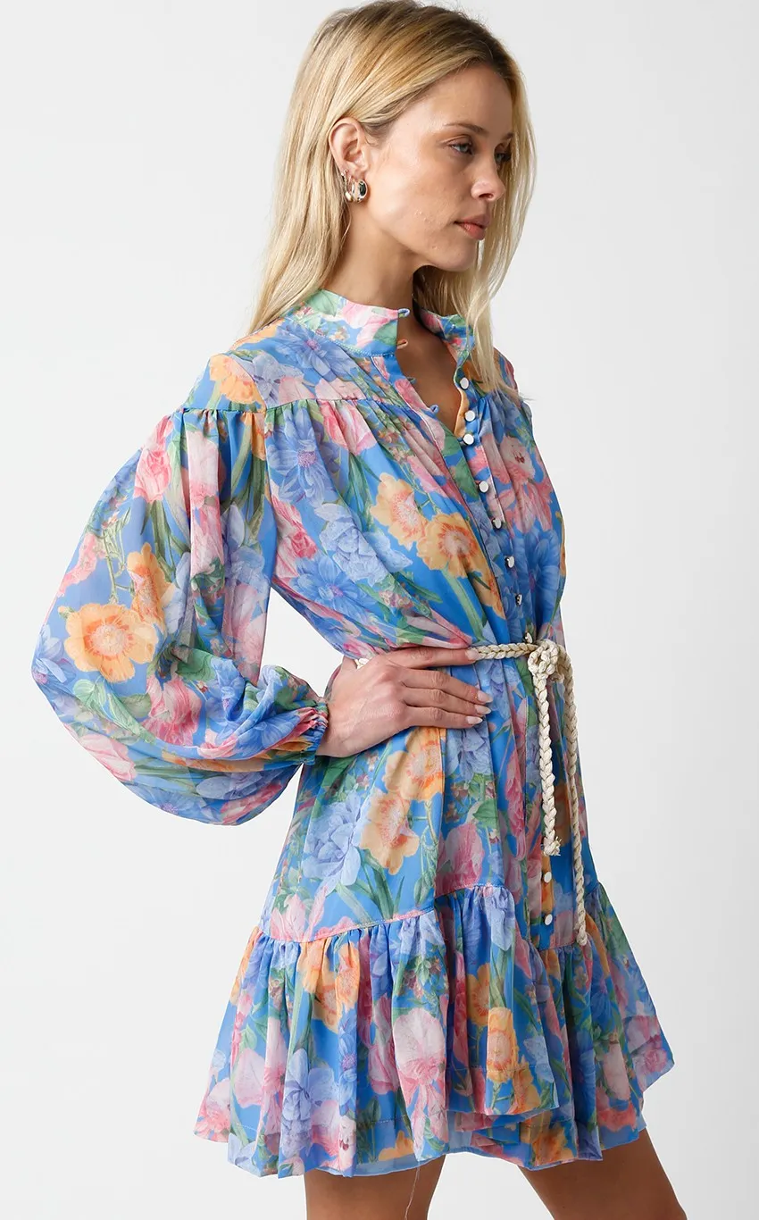 Blue Floral Sash Tie Dress sold by Pinkblush product image thumbnail 2