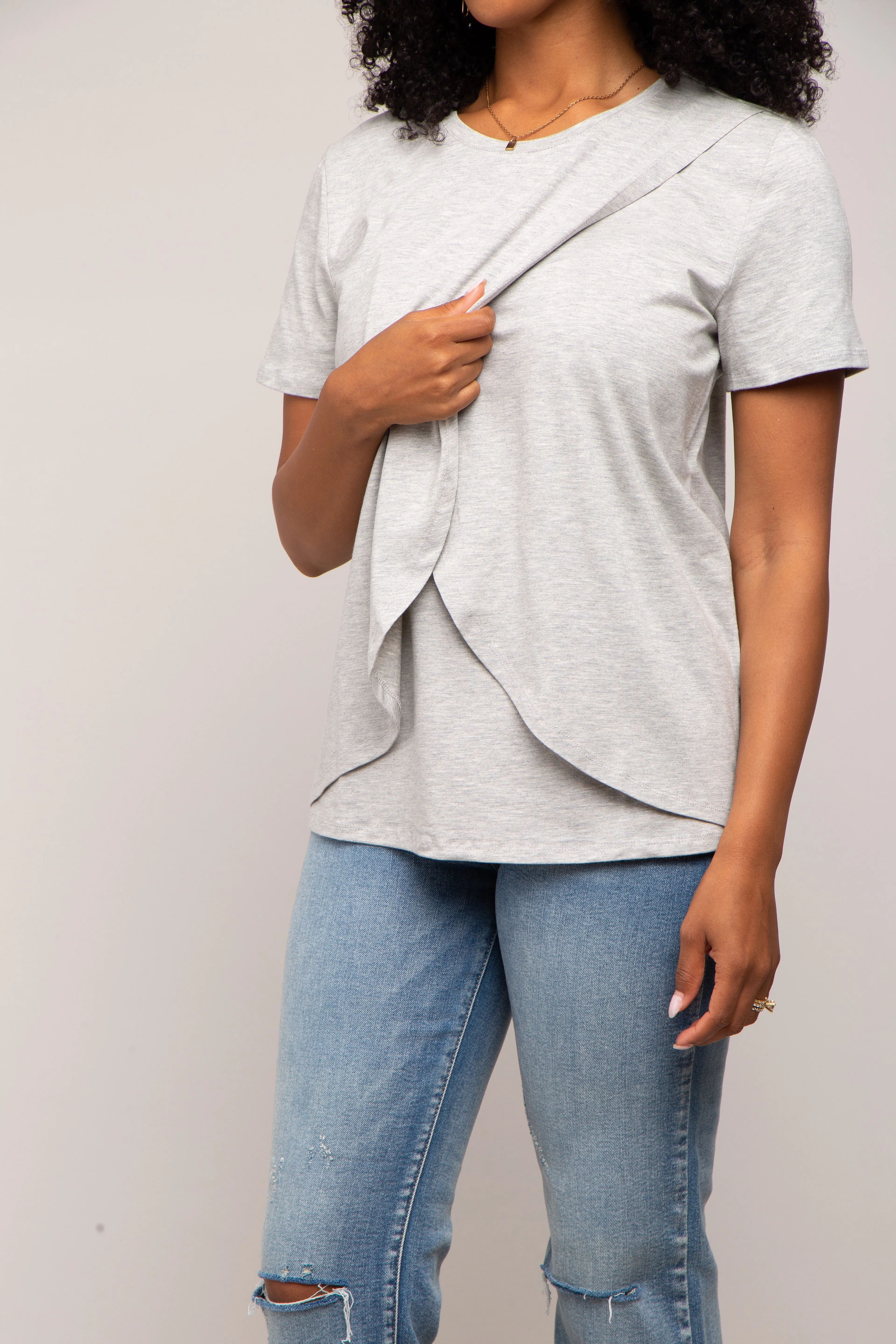 Heather Grey Bravado Designs Short Sleeve Nursing Top sold by Pinkblush product image thumbnail 4
